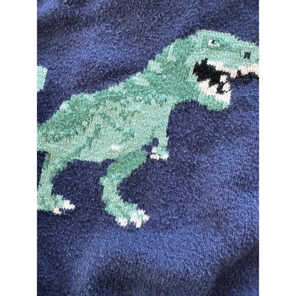 Janie and Jack The Striped Dino Sweater Navy Green Boy's Size 3 - Picture 2 of 6